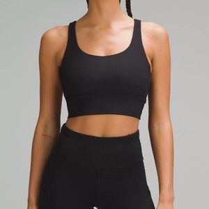 Lululemon Energy Longline Bra Ribbed Luxtreme Black Size 8